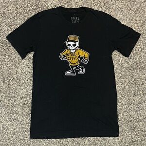 Steel City Pittsburgh Skully Game Day Tee T-Shirt, Sz S